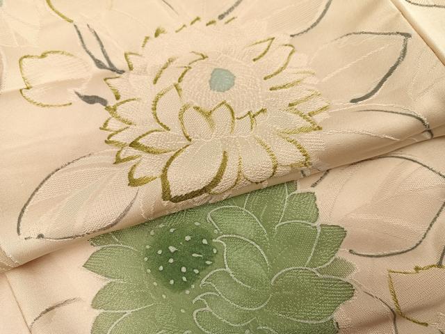 平和屋着物▼上質な小紋　地紋起こし　草花文　正絹　逸品　AABL7456ph