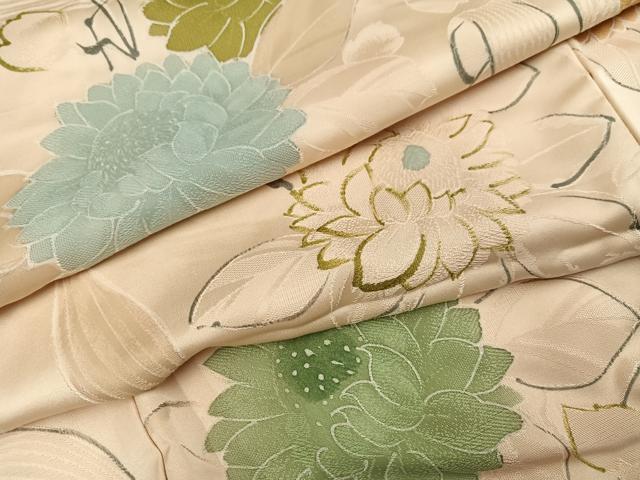 平和屋着物▼上質な小紋　地紋起こし　草花文　正絹　逸品　AABL7456ph