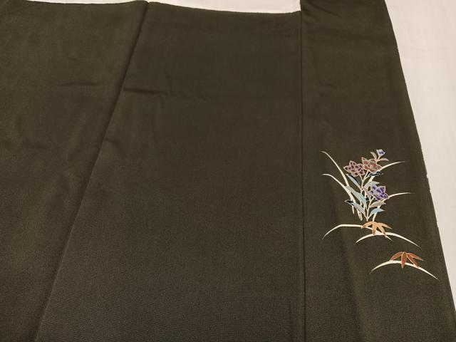 平和屋着物●訪問着　駒刺繍　松竹梅風景文　暈し染め　金彩　正絹　逸品　AABL7457ph