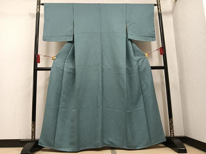 平和屋着物●上質な色無地　千草色　正絹　逸品　未使用　AABL7461ph