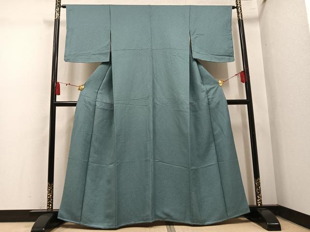 平和屋着物●上質な色無地　千草色　正絹　逸品　未使用　AABL7461ph