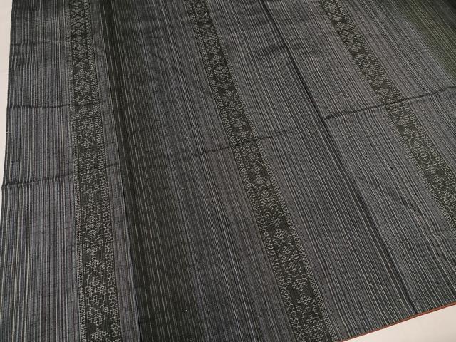 平和屋着物●結城紬　100亀甲　間道　正絹　逸品　AABL7465ph