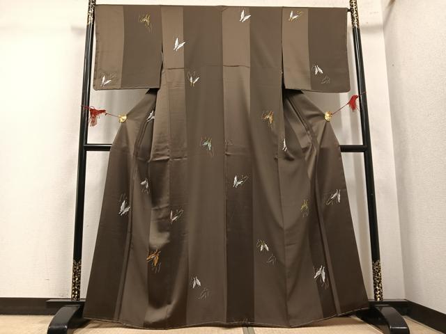 平和屋着物●上質な小紋　舞蝶文　正絹　逸品　AABL7466ph