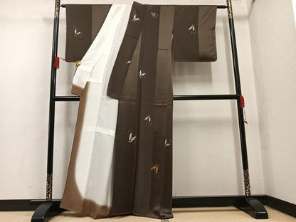平和屋着物●上質な小紋　舞蝶文　正絹　逸品　AABL7466ph