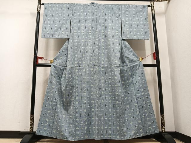 平和屋着物●上質な紬　琉球絣文様　正絹　逸品　AABL7474ph