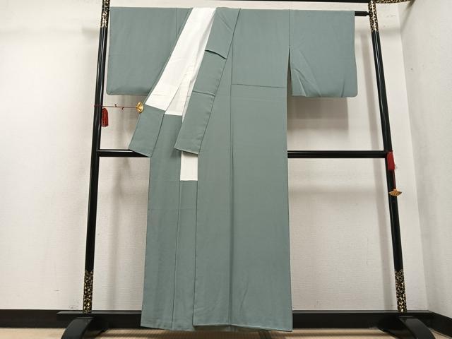 平和屋着物●本草木染作家　瑞鳳　色無地　利休鼠色　正絹　逸品　AABL7479ph