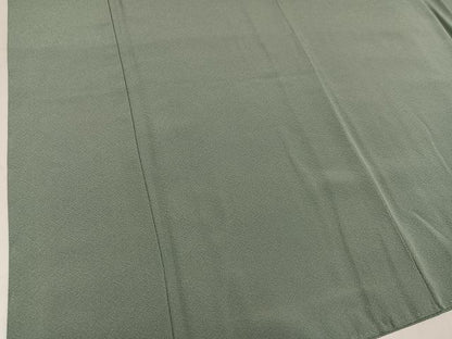 平和屋着物●本草木染作家　瑞鳳　色無地　利休鼠色　正絹　逸品　AABL7479ph