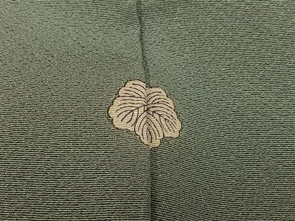 平和屋着物●本草木染作家　瑞鳳　色無地　利休鼠色　正絹　逸品　AABL7479ph