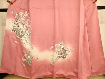 平和屋着物■訪問着　花車文　暈し染め　金銀彩　正絹　逸品　AABL7483br