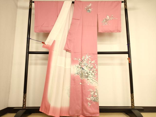 平和屋着物■訪問着　花車文　暈し染め　金銀彩　正絹　逸品　AABL7483br