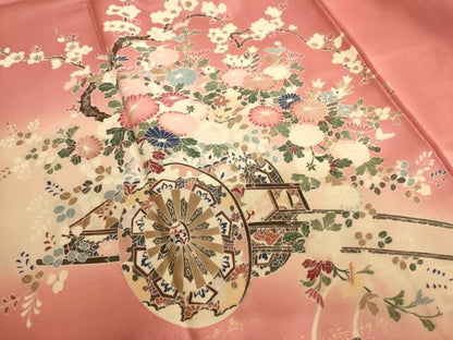 平和屋着物■訪問着　花車文　暈し染め　金銀彩　正絹　逸品　AABL7483br