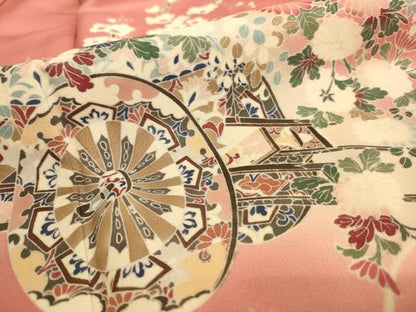平和屋着物■訪問着　花車文　暈し染め　金銀彩　正絹　逸品　AABL7483br