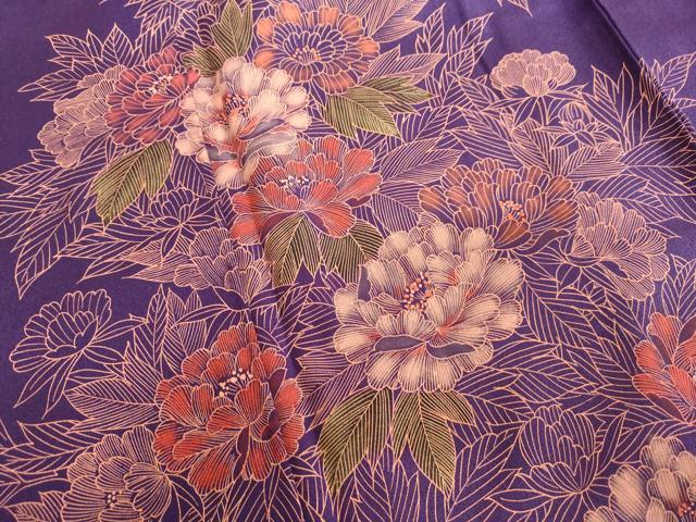 平和屋着物■訪問着　手描き　草花文　正絹　逸品　AABL7486br