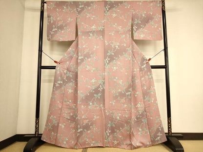 平和屋着物■上質な小紋　枝花文　暈し染め　正絹　逸品　AABL7487br