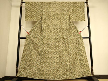 平和屋着物■上質な小紋　草花尽くし　金彩　正絹　逸品　AABL7489br
