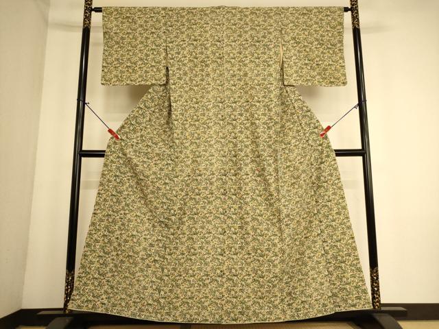 平和屋着物■上質な小紋　草花尽くし　金彩　正絹　逸品　AABL7489br