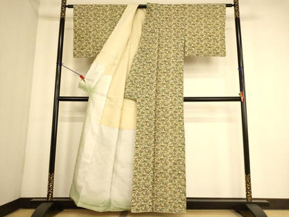 平和屋着物■上質な小紋　草花尽くし　金彩　正絹　逸品　AABL7489br
