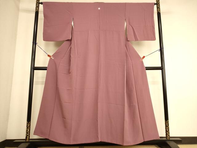 平和屋着物■上質な色無地　京紫色　正絹　逸品　AABL7490br