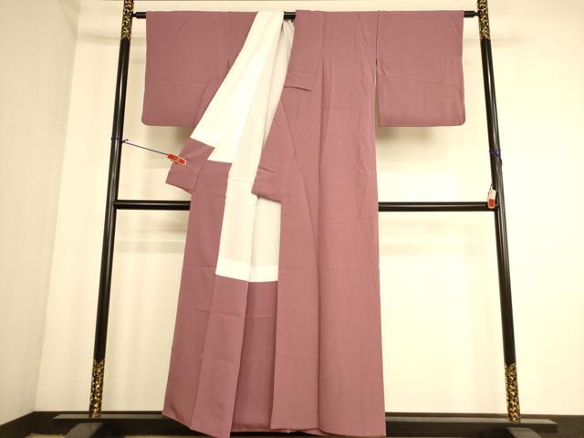 平和屋着物■上質な色無地　京紫色　正絹　逸品　AABL7490br