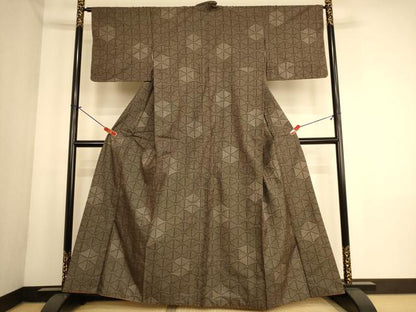 平和屋着物■本場大島紬　7マルキ　亀甲文　正絹　逸品　AABL7491br