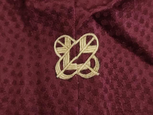平和屋着物■上質な色無地　霞地紋　葡萄色　正絹　逸品　AABL7492br