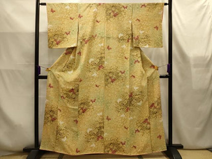平和屋着物■上質な小紋　花蝶文　正絹　逸品　AABL7493sx