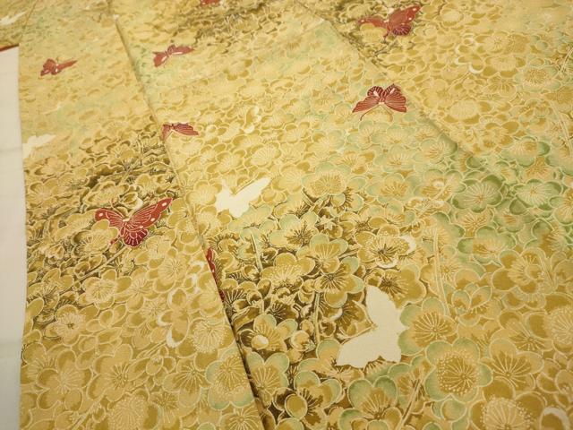 平和屋着物■上質な小紋　花蝶文　正絹　逸品　AABL7493sx