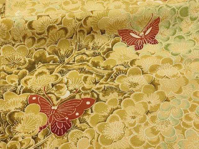平和屋着物■上質な小紋　花蝶文　正絹　逸品　AABL7493sx