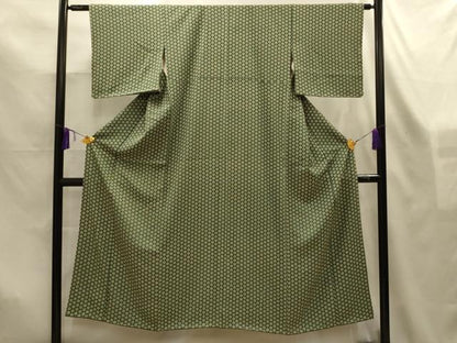 平和屋着物■上質な小紋　花格子　正絹　逸品　AABL7495sx