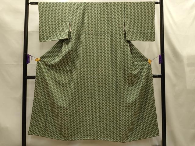 平和屋着物■上質な小紋　花格子　正絹　逸品　AABL7495sx