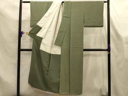 平和屋着物■上質な小紋　花格子　正絹　逸品　AABL7495sx