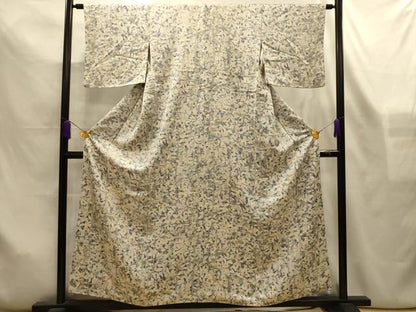 平和屋着物■上質な小紋　枝葉文　正絹　逸品　AABL7496sx