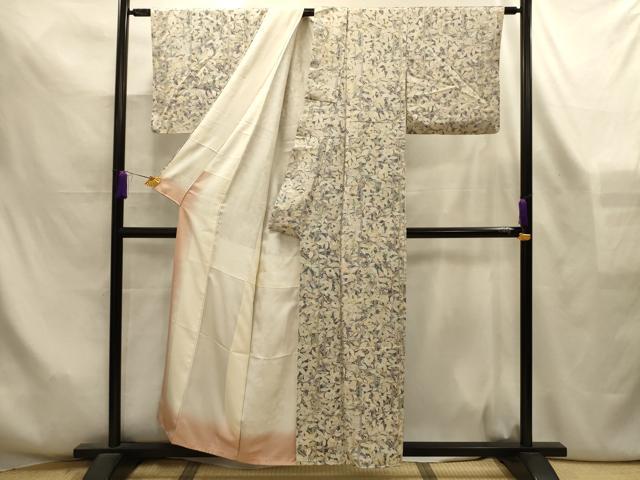 平和屋着物■上質な小紋　枝葉文　正絹　逸品　AABL7496sx