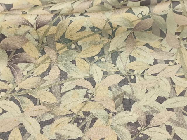 平和屋着物■上質な小紋　枝葉文　正絹　逸品　AABL7496sx