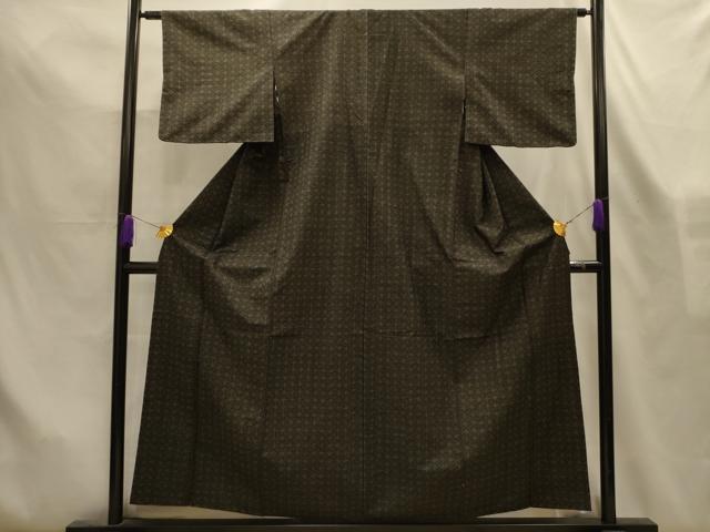 平和屋着物■上質な紬　菱間道　正絹　逸品　AABL7499sx