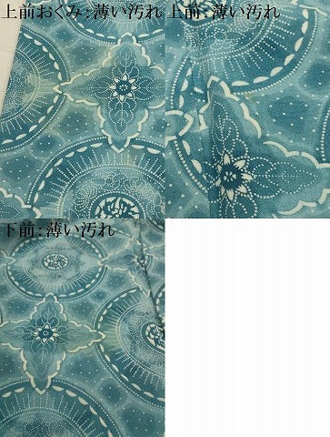 平和屋着物■上質な小紋　花絵皿文　暈し染め　正絹　逸品　AABL7507sx