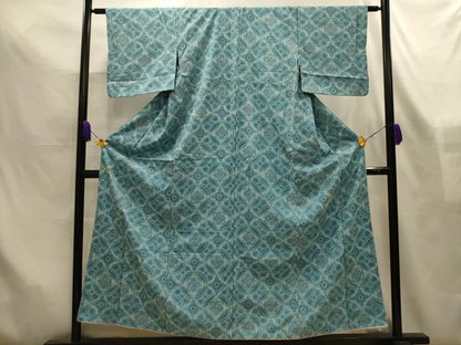 平和屋着物■上質な小紋　花絵皿文　暈し染め　正絹　逸品　AABL7507sx