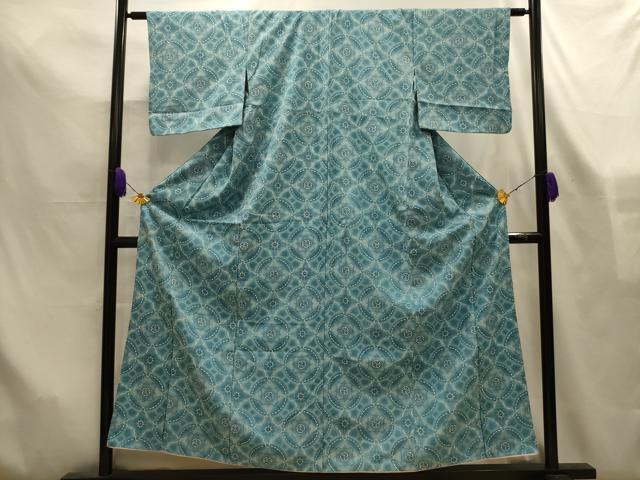 平和屋着物■上質な小紋　花絵皿文　暈し染め　正絹　逸品　AABL7507sx