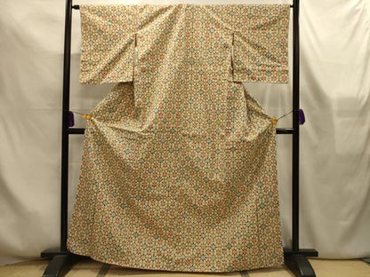 平和屋着物■上質な紬　花格子　正絹　逸品　AABL7508sx