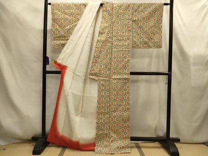 平和屋着物■上質な紬　花格子　正絹　逸品　AABL7508sx