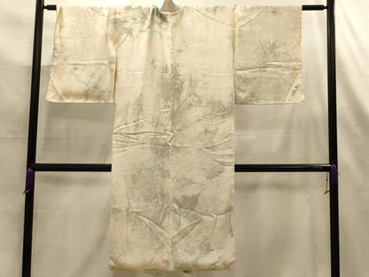 平和屋着物■長襦袢　袷　枝花地紋　正絹　逸品　AABL7509sx