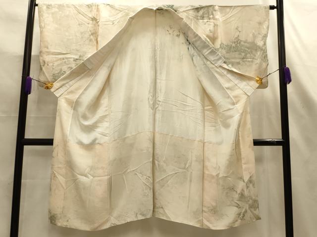 平和屋着物■長襦袢　袷　枝花地紋　正絹　逸品　AABL7509sx