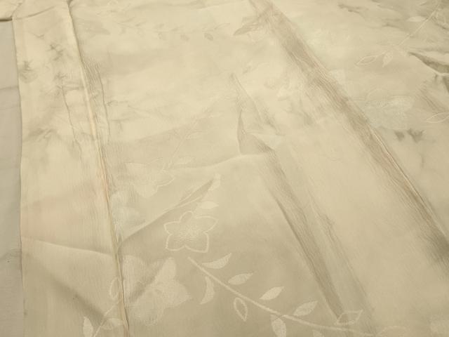 平和屋着物■長襦袢　袷　枝花地紋　正絹　逸品　AABL7509sx