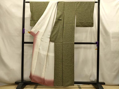 平和屋着物■上質な小紋　更紗花文　正絹　逸品　AABL7511sx