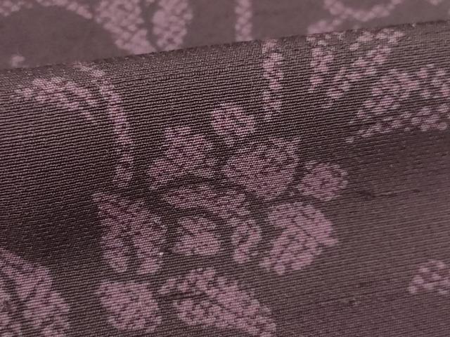 平和屋着物●訪問着　お召ちりめん　花唐草文　正絹　逸品　AABL7522ck