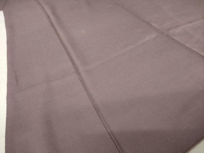 平和屋着物●上質な色無地　霞地紋　濃色　嘘つき襦袢　正絹　逸品　AABL7525ck
