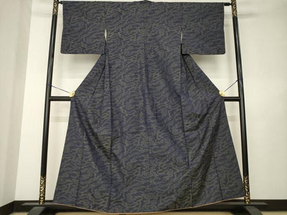 平和屋着物●本場大島紬　流水文　正絹　逸品　AABL7530ck