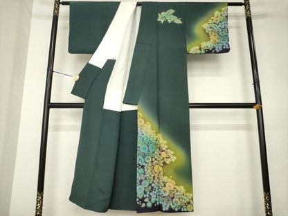 平和屋着物●訪問着　作家物　辻が花　舞花文　暈し染め　正絹　逸品　AABL7533ck