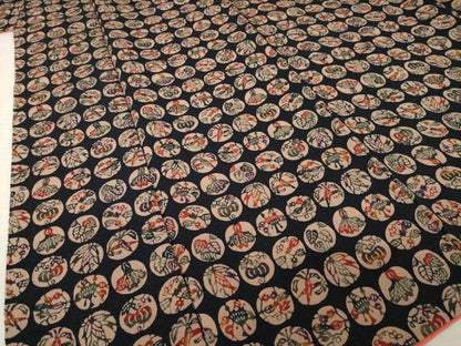 平和屋着物●上質な小紋　型染め　丸文　成り物　正絹　逸品　AABL7534ck