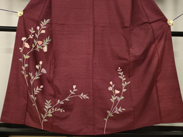 平和屋着物●訪問着　友禅　白山紬地　草花文　正絹　逸品　AABL7536ck